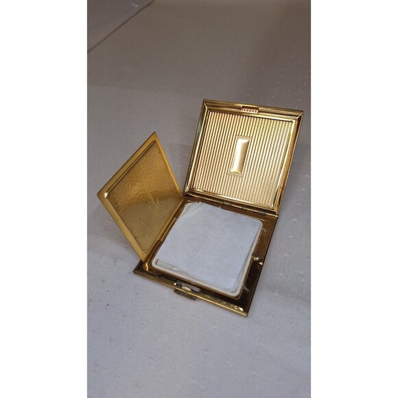 VINTAGE 1950'S MOTHER-OF-PEARL MULTICOLOR COMPACT BY EVANS MADE IN THE USA - Picture 7 of 7